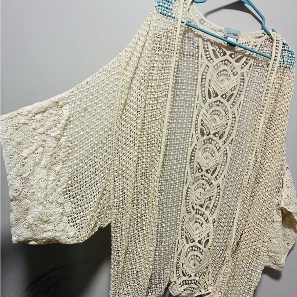 Moda Cream Open-Knit Cardigan - Picture 2 of 4